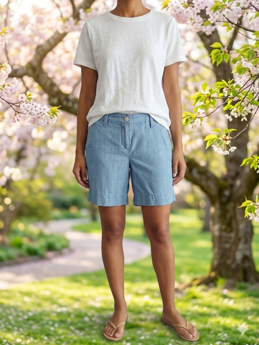 Tommy Bahama Blue Tencel Lyocell Chino Shorts Floral Waistband Size 2